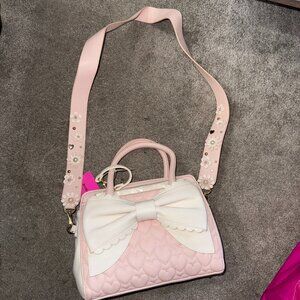 Betsey Johnson Pink Quilted Heart Bow‎ Purse- Brand New